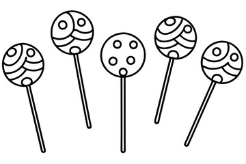 Minimalist Lollipop Line Art Vector Set