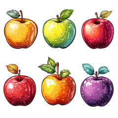 Apples isolated on transparent background
