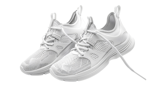 Versatile gym shoes with adjustable laces and supportive arch design, isolated on aTransparent background, PNG file