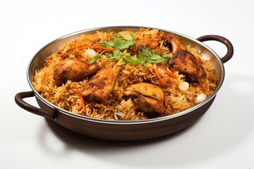 Fototapeta premium Chicken biryani plate food meat
