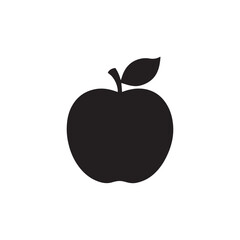 Apple icon. Black Apple silhouette vector illustration isolated on white background