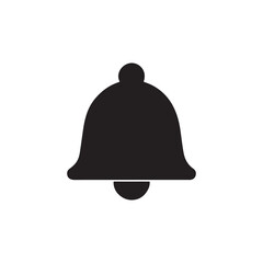 Notification bell icon. Black Notification bell silhouette vector illustration isolated on white background