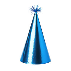 BluePartyHatWhiteBackground on transparent background.