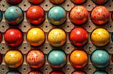 Close-up of colorful Easter eggs.