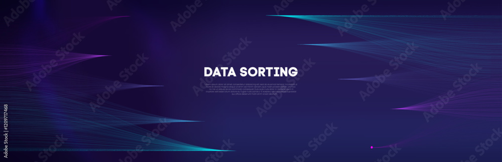 Aufkleber data sorting information infographic. data funnel ai network. technology blockchain background conce