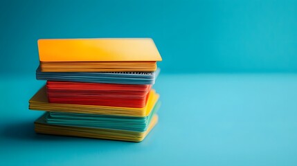 Fototapeta premium Stacked Financial Documents and Payment Transaction Concept with Copy Space