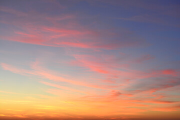 a background of the sunset sky with some clouds and light