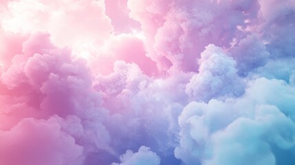 Fototapeta premium Pastel Dream Cloudscape: A Serene Vision of Colorful Heavens