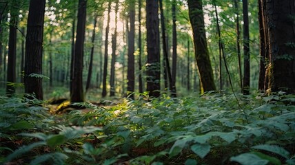 Obraz premium fern in the forest generative ai