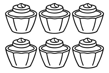 Minimalist Mousse Dessert Line Art Set