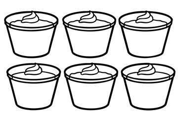 Minimalist Mousse Dessert Line Art Set