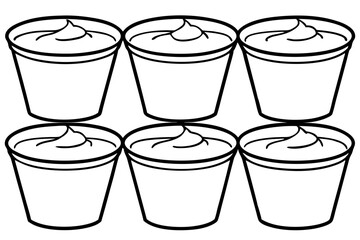 Minimalist Mousse Dessert Line Art Set