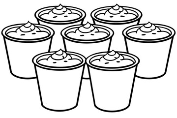 Minimalist Mousse Dessert Line Art Set