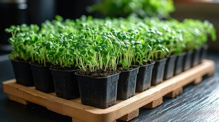 Growing microgreens indoor gardening tips home plant care natural environment close-up view sustainable living