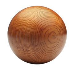 Wooden ball isolated on transparent background