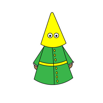 El penitente de la t&uacute;nica verde con capirucho amarillo.
