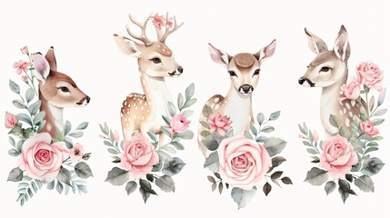 Obraz premium Hand-drawn Watercolor Floral Vintage Bouquet Illustration