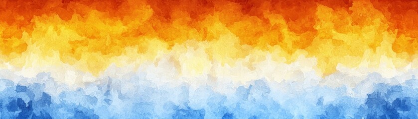 Fototapeta premium Abstract Warm to Cool Color Gradient Background Texture Orange Yellow White Blue Hues Watercolor