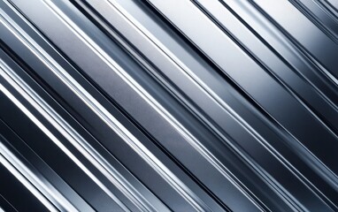 Obraz premium A detailed close-up of a metallic surface featuring a striking diagonal pattern, showcasing texture and reflections in a sleek design.