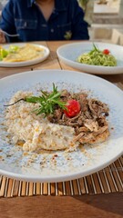 beef with rice and vegetables