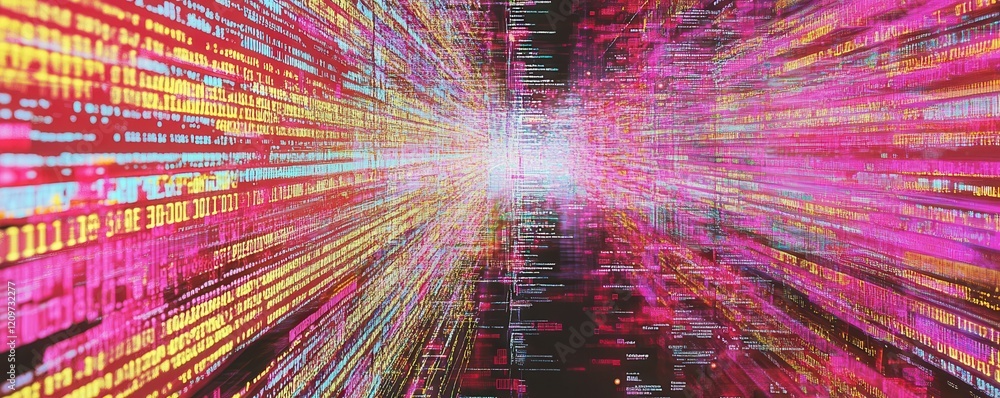 Poster a computer screen filled with lines of code, the language of the digital world.