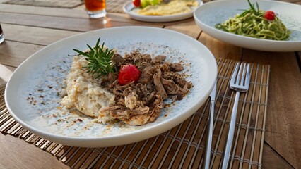 beef with rice and vegetables