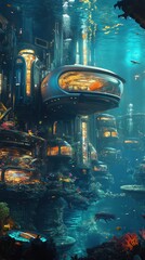 Underwater Futuristic Cityscape A Submerged Metropolis