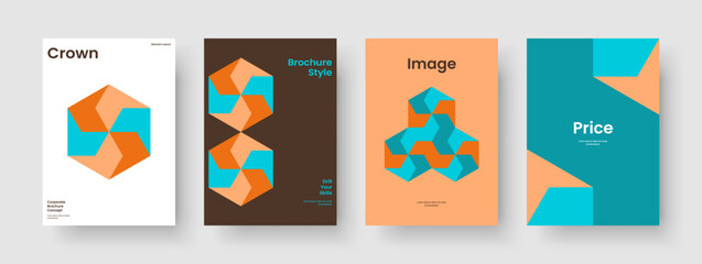 Fototapeta premium Isolated Report Template. Creative Poster Layout. Geometric Background Design. Business Presentation. Brochure. Flyer. Book Cover. Banner. Brand Identity. Advertising. Newsletter. Magazine. Catalog