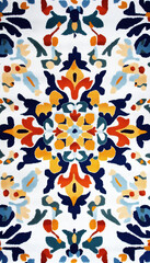 Colorful floral Persian carpet design with vibrant geometric symmetry and cultural