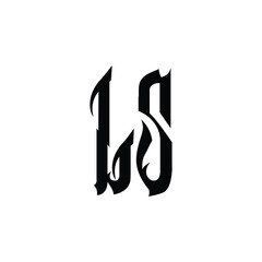 LS monogram logo design letter text name symbol monochrome logotype alphabet character simple logo