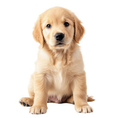 Fototapeta premium Golden Retriever Puppy on White on transparent background.