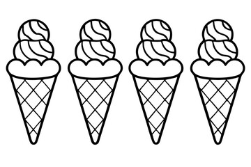Modern Ice Cream Cone Vector Set