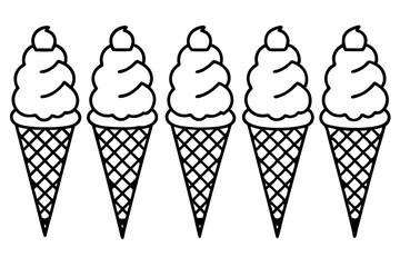 Modern Ice Cream Cone Vector Set