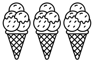 Modern Ice Cream Cone Vector Set