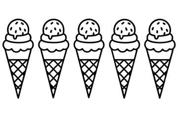 Modern Ice Cream Cone Vector Set