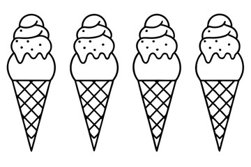 Modern Ice Cream Cone Vector Set
