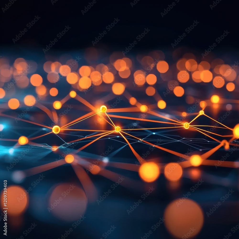Poster interactive network visualizations glowing with live data streams