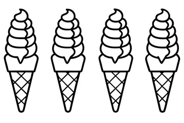 Modern Ice Cream Cone Vector Set
