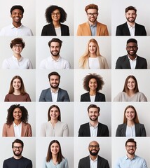 Diverse group of professional headshots showcasing various individuals, highlighting diversity and inclusivity in the workplace.