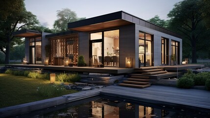 Fototapeta premium A photo of a Prefabricated Home with Architect