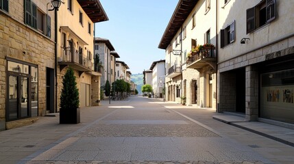 Obraz premium Cobblestone Street in Historic Town