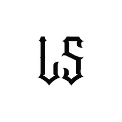 LS monogram logo design letter text name symbol monochrome logotype alphabet character simple logo