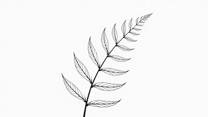 Obraz premium Abstract Minimalist Fern Outline Design