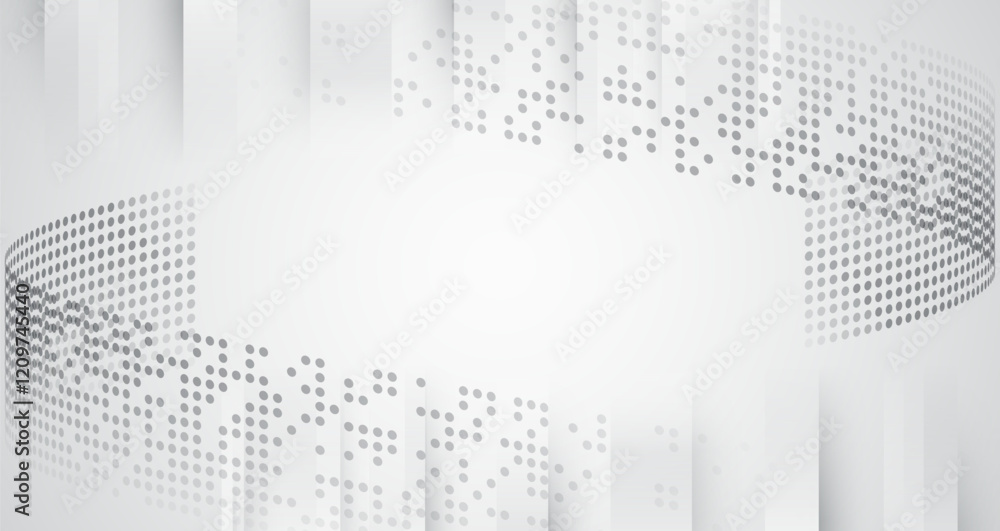 Aufkleber Abstract hi tech communication for presentation or banner. Sci-fi gray background with various technology elements. Science concept, circles with shadows and lines.