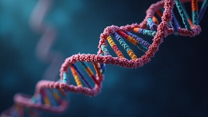 Deoxyribonucleic acid as life's blueprint molecule. Double-helix structure of nucleotides carrying genetic code for all organisms and DNA viruses