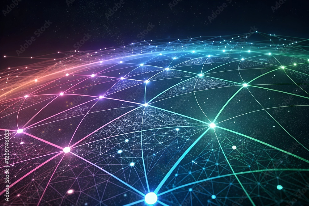 Poster illuminating global connections: a mesmerizing visualization of interconnectedness and data flow acr