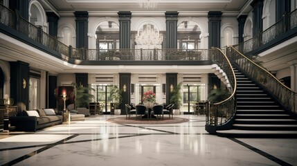 Obraz premium A photo of a Modern Palace Home with Sleek