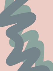 Pink green doodle abstract background. Illustration for banner, poster, card