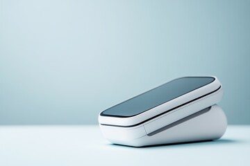 Contactless Payment Technology Demonstrated with Modern Device on Light Background