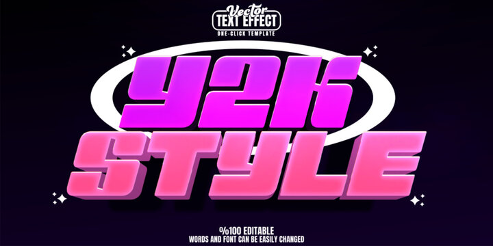 Y2k editable text effect, customizable 80s and retro 3d font style